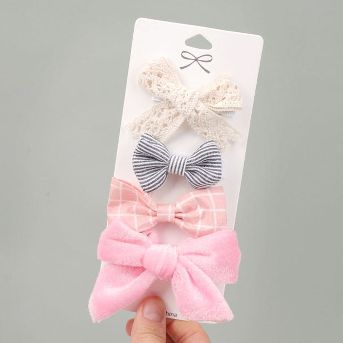 Wholesale Kids Bow Cloth Hair Clip Set JDC-HC-Danzuo026 Hair Clips 丹左 Wholesale Jewelry JoyasDeChina Joyas De China