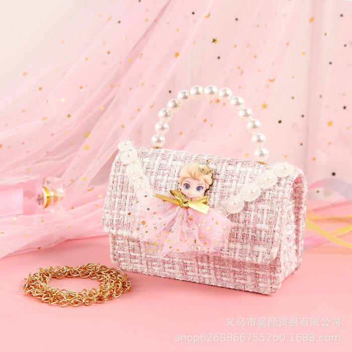 Wholesale lace pearl one-shoulder cross-bag children's bag JDC-SD-HY086 Shoulder bag 昊颜 Pink Wholesale Jewelry JoyasDeChina Joyas De China