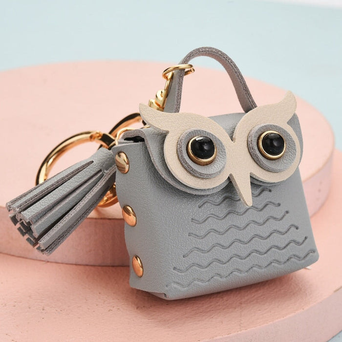 Wholesale Leather Owl Keychain JDC-KC-WS151 Keychains 围颂 Wholesale Jewelry JoyasDeChina Joyas De China