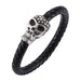 Wholesale Leather Stainless Steel Skull Bracelet JDC-BT-RShen021 Bracelet 日盛 Wholesale Jewelry JoyasDeChina Joyas De China