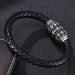 Wholesale Leather Stainless Steel Skull Magnetic Buckle Bracelet JDC-BT-RShen013 Bracelet 日盛 Wholesale Jewelry JoyasDeChina Joyas De China