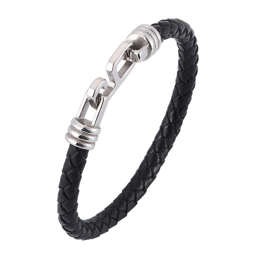 Wholesale Leather Stainless Steel Snap Bracelet JDC-BT-RShen032 Bracelet 日盛 Wholesale Jewelry JoyasDeChina Joyas De China