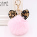 Wholesale Leopard Print Rabbit Ears Imitation Rex Rabbit Fur Ball Pom Pom Keychain JDC-KC-Zuge007 Keychains 祖格 light pink / Wholesale Jewelry JoyasDeChina Joyas De China