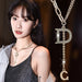 Wholesale letter D word short sweater alloy necklace JDC-NE-Jiaow002 Necklaces 娇婉 Wholesale Jewelry JoyasDeChina Joyas De China