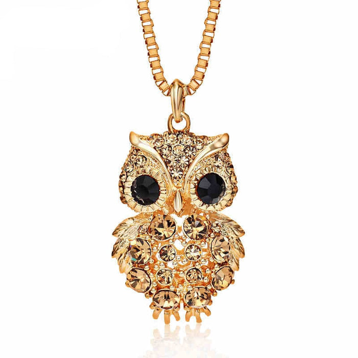 Wholesale long gold owl sweater alloy necklace JDC-NE-Jiaow005 Necklaces 娇婉 Rose Gold Wholesale Jewelry JoyasDeChina Joyas De China