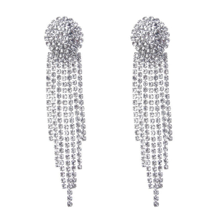 Wholesale long tassel ear clip JDC-ES-Sideng023 Earrings 思登 Wholesale Jewelry JoyasDeChina Joyas De China