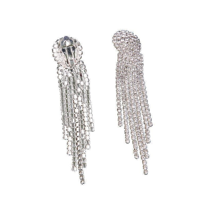 Wholesale long tassel ear clip JDC-ES-Sideng023 Earrings 思登 Wholesale Jewelry JoyasDeChina Joyas De China