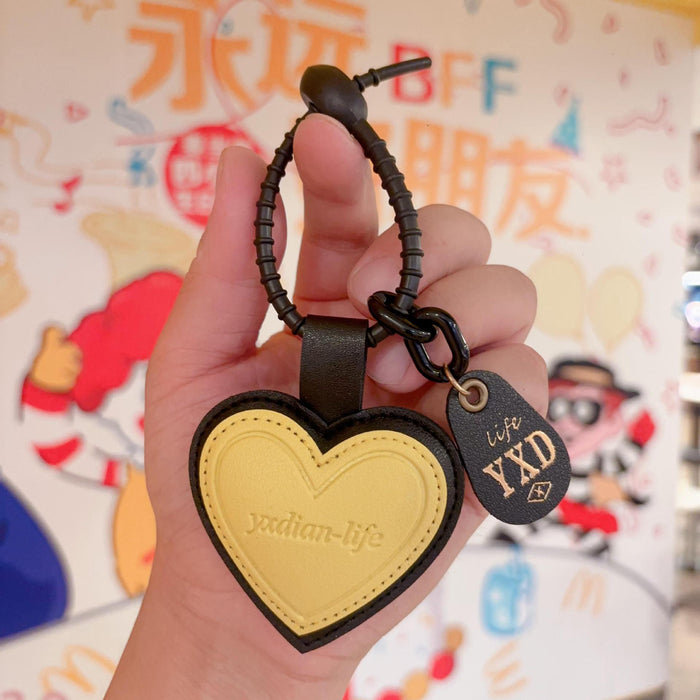 Wholesale Love PU leather key chain pendant car key chain bag girl pendant Keychains JoyasDeChina Love leather pendant-yellow Wholesale Jewelry JoyasDeChina Joyas De China