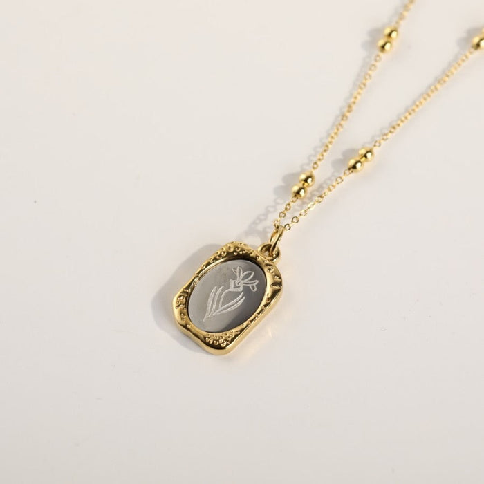 Wholesale Magic Mirror Rose Stainless Steel Necklace JDC-NE-Jif048 Necklaces 集沣 February Iris Wholesale Jewelry JoyasDeChina Joyas De China