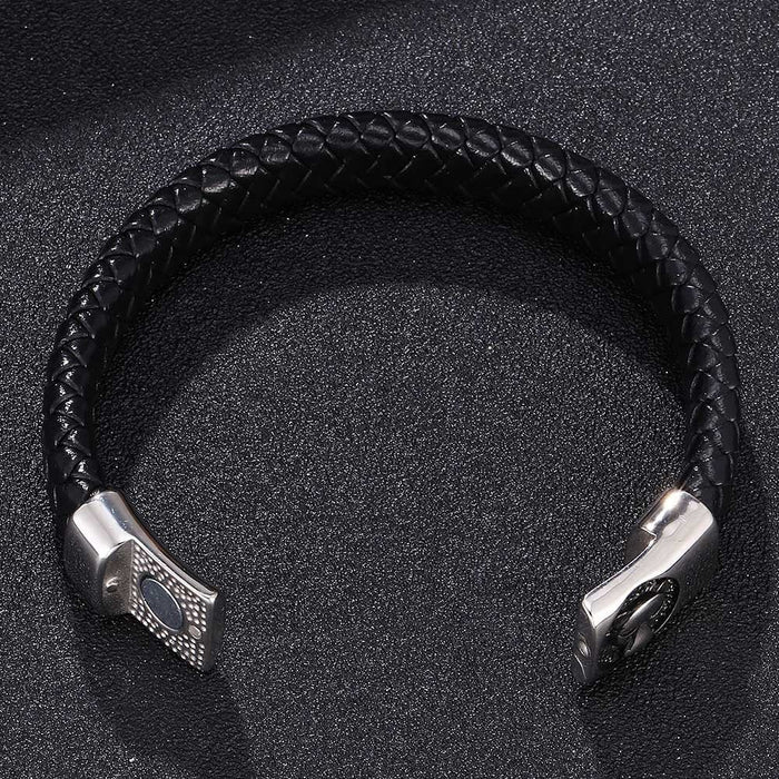 Wholesale Magnet Buckle Stainless Steel Leather Bracelet JDC-BT-RShen026 Bracelet 日盛 165mm Wholesale Jewelry JoyasDeChina Joyas De China