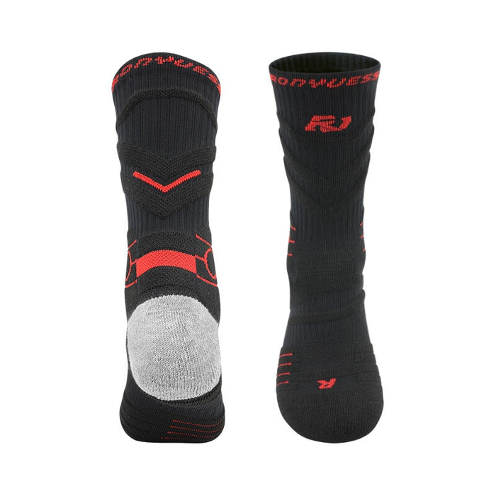 Wholesale Men's Basketball Socks Cotton Mid-Length Socks Sports Socks JDC-SK-LingTu012 Sock 领途 black red 38-44 Wholesale Jewelry JoyasDeChina Joyas De China