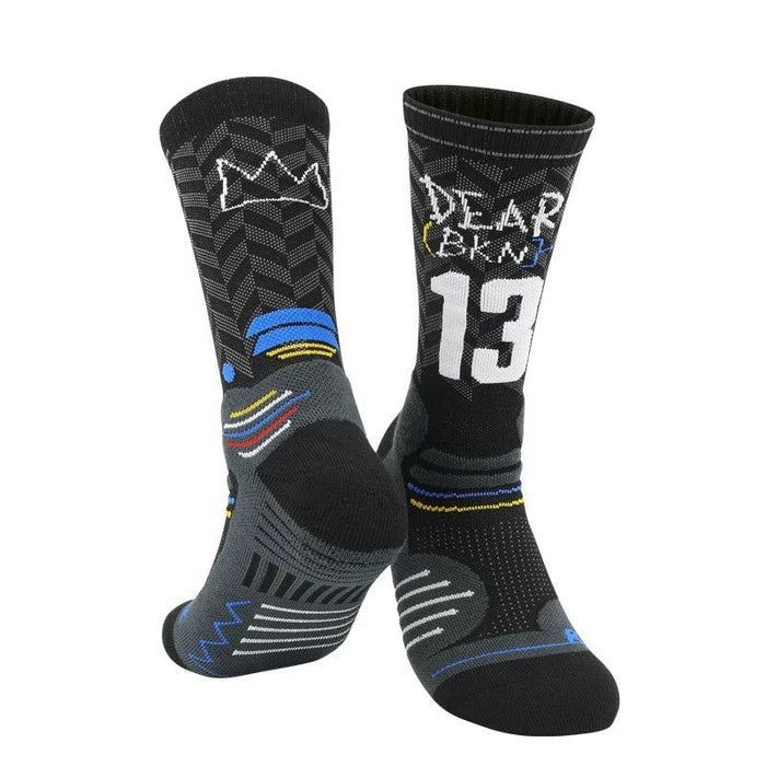 Wholesale Men's Basketball Socks Cotton Mid-Length Socks Sports Socks JDC-SK-LingTu012 Sock 领途 JCB5513black 38-44 Wholesale Jewelry JoyasDeChina Joyas De China