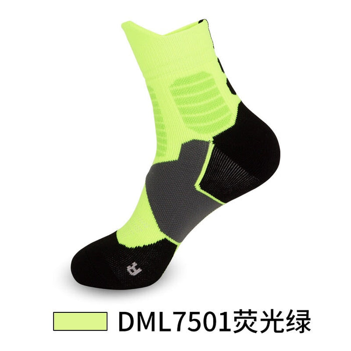 Wholesale Men's Basketball Socks Spandex Sports Socks Mid Tube Badminton Socks JDC-SK-LingTu009 Sock 领途 Adult fluorescent green Wholesale Jewelry JoyasDeChina Joyas De China