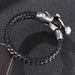 Wholesale Men's Leather Braided Rope Cross Skull Stainless Steel Bracelet JDC-BT-RShen020 Bracelet 日盛 Wholesale Jewelry JoyasDeChina Joyas De China