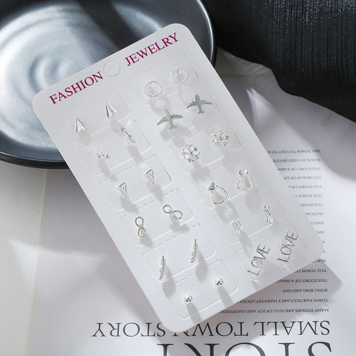 Wholesale Metal Pearl Rhinestone Earrings Set JDC-ES-ZhanY019 Earrings 展言 Wholesale Jewelry JoyasDeChina Joyas De China