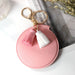 Wholesale Mini Round PU Leather Small Mirror Tassel Makeup Mirror Keychain MOQ≥2 JDC-KC-BenX001 Keychains 本勋 pink Wholesale Jewelry JoyasDeChina Joyas De China