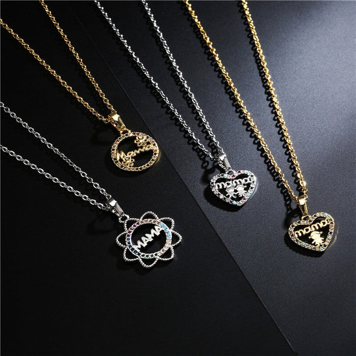 Wholesale Mother's Day Gift Love Copper Necklace JDC-NE-AG133 Necklaces 澳古 Wholesale Jewelry JoyasDeChina Joyas De China