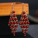 Wholesale Multilayer Pearl Metal Earrings JDC-ES-Daiq005 Earrings 黛茜 E1813-2 red Wholesale Jewelry JoyasDeChina Joyas De China