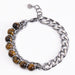 Wholesale Natural Stone Tiger Eye Stainless Steel Bracelet JDC-BT-DuoY001 多赢 HYH Wholesale Jewelry JoyasDeChina Joyas De China