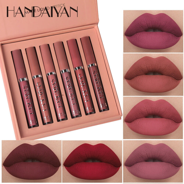Wholesale not easy to touch cup fog face lip liquid lipstick JDC-MK-HDY001 lipstick 韩黛妍 B(6PCS) Wholesale Jewelry JoyasDeChina Joyas De China