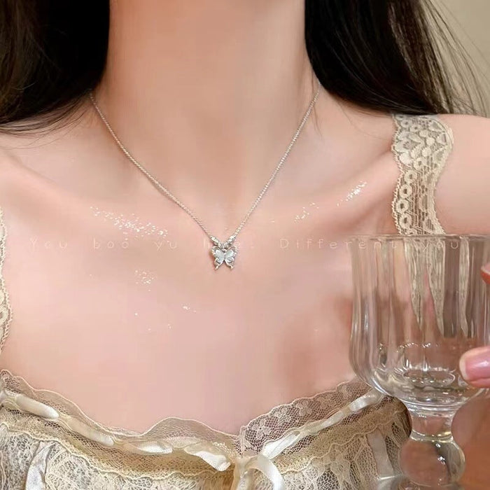 Wholesale Opal Butterfly Necklace Female Clavicle Chain Accessories Necklaces JoyasDeChina Wholesale Jewelry JoyasDeChina Joyas De China