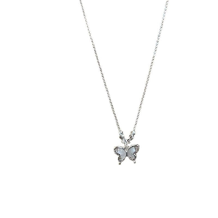 Wholesale Opal Butterfly Necklace Female Clavicle Chain Accessories Necklaces JoyasDeChina Wholesale Jewelry JoyasDeChina Joyas De China