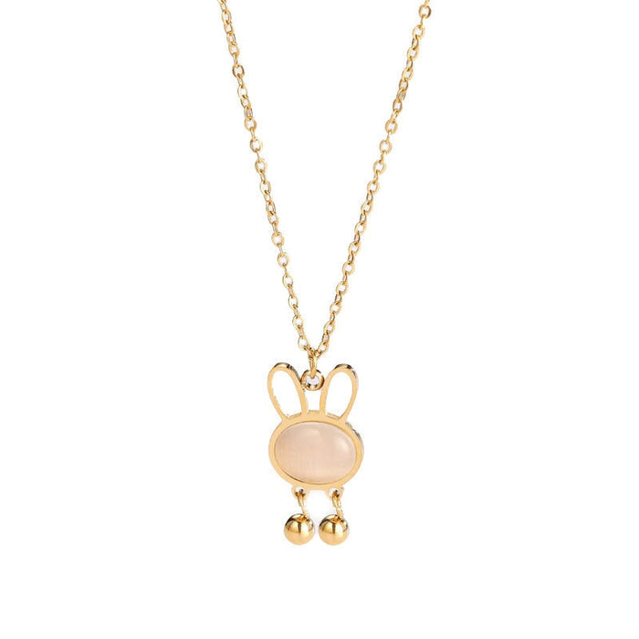 Wholesale Opal Rabbit Necklace Women's All-match Titanium Clavicle Chain Jewelry Necklaces JoyasDeChina Wholesale Jewelry JoyasDeChina Joyas De China