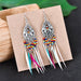 Wholesale Openwork Feather Alloy Rice Beads Tassel Boho Earrings JDC-ES-Daiq006 Earrings 黛茜 Wholesale Jewelry JoyasDeChina Joyas De China