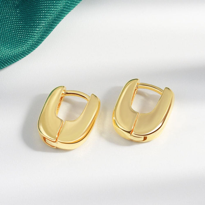 Wholesale Oval Electroplated Copper Gold Plated Silver Earrings JDC-ES-YZM006 Earrings 伊之美 gold Wholesale Jewelry JoyasDeChina Joyas De China