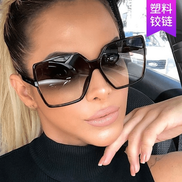 Wholesale pc black large frame square sunglasses JDC-SG-XIa016 Sunglasses 锡安 Wholesale Jewelry JoyasDeChina Joyas De China