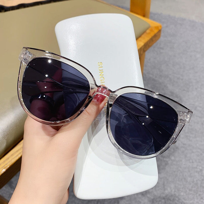 Wholesale pc jelly tea sunglasses ins women sunglasses JDC-SG-XIa017 Sunglasses 锡安 Ash-permeable frame ash sheet Plastic hinge Wholesale Jewelry JoyasDeChina Joyas De China