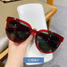 Wholesale pc jelly tea sunglasses ins women sunglasses JDC-SG-XIa017 Sunglasses 锡安 Red frame and green film Plastic hinge Wholesale Jewelry JoyasDeChina Joyas De China