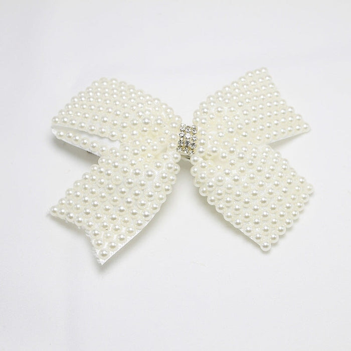 Wholesale pearl bow flower children hairpin JDC-HC-QianY001 Hair Clips 茜月 4 Wholesale Jewelry JoyasDeChina Joyas De China