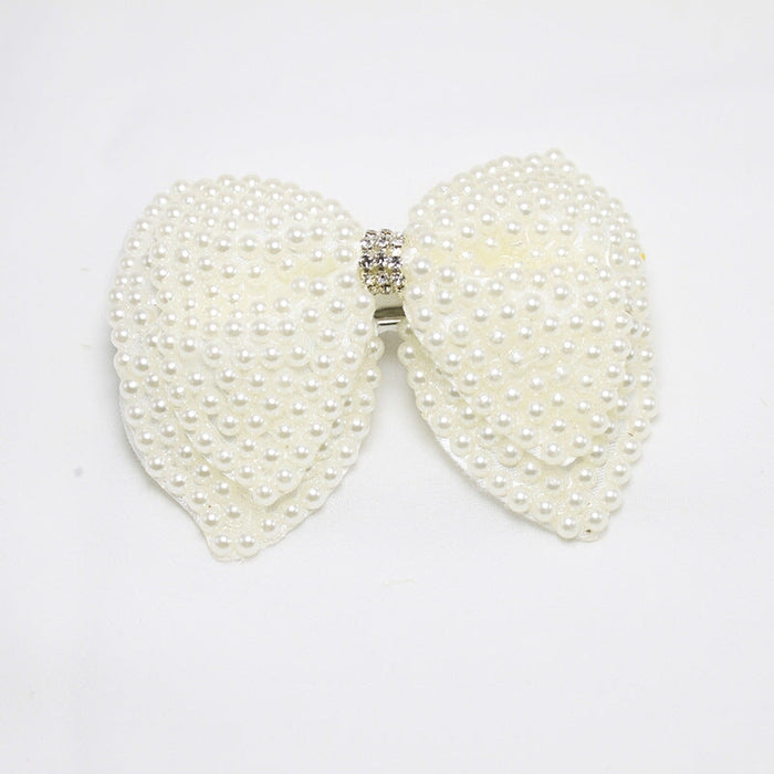 Wholesale pearl bow flower children hairpin JDC-HC-QianY001 Hair Clips 茜月 Wholesale Jewelry JoyasDeChina Joyas De China