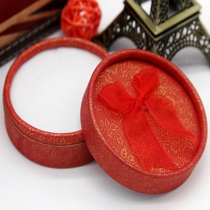 Wholesale Pearlescent Dark Texture Paper Round Jewelry Box JDC-JP-Fuyong009 Jewelry packaging 福永 red 8.5*8.5*3.5cm Wholesale Jewelry JoyasDeChina Joyas De China