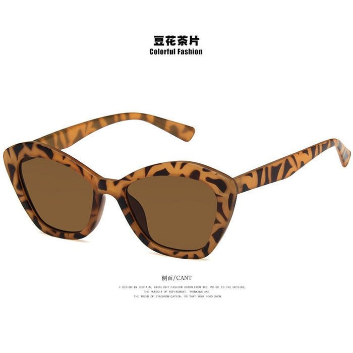 Wholesale Pentagonal Cat Eye Resin Sunglasses JDC-SG-PLS014 Sunglasses 普琳丝 brown Wholesale Jewelry JoyasDeChina Joyas De China