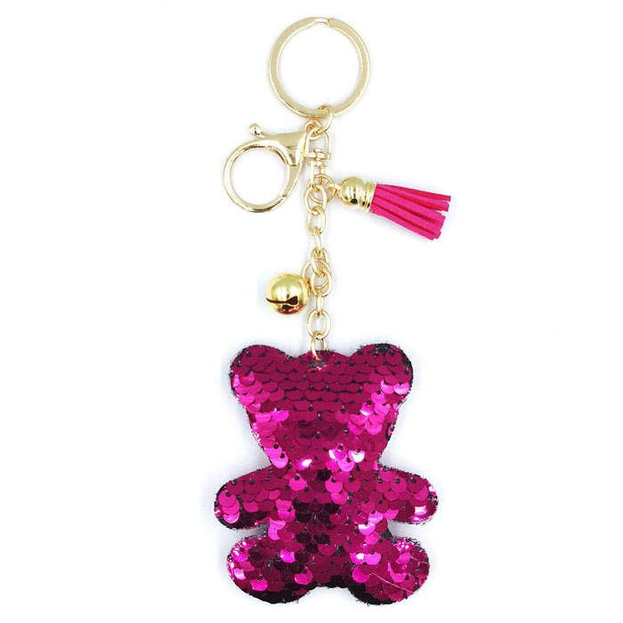 Wholesale PET Alloy Sequin Bear Keychain JDC-KC-DY011 Keychains 帝雁 Wholesale Jewelry JoyasDeChina Joyas De China