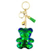 Wholesale PET Alloy Sequin Bear Keychain JDC-KC-DY011 Keychains 帝雁 green 6.5*8.0cm Wholesale Jewelry JoyasDeChina Joyas De China