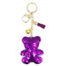 Wholesale PET Alloy Sequin Bear Keychain JDC-KC-DY011 Keychains 帝雁 purple 6.5*8.0cm Wholesale Jewelry JoyasDeChina Joyas De China