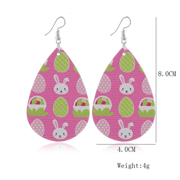 Wholesale pink pu leather earrings JDC-ES-ZL017 Earrings 钻拉 Wholesale Jewelry JoyasDeChina Joyas De China