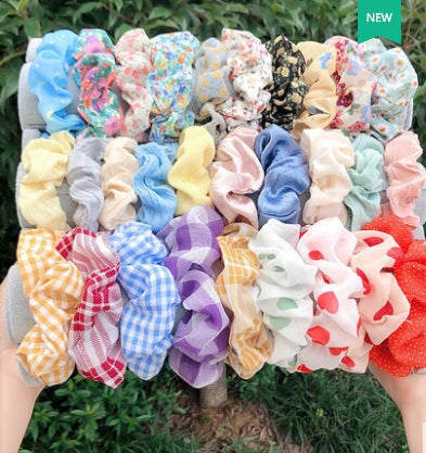 Wholesale plaid color print pig large intestine cloth hair ring JDC-HS-Yongh006 Hair Scrunchies 永恒 Wholesale Jewelry JoyasDeChina Joyas De China