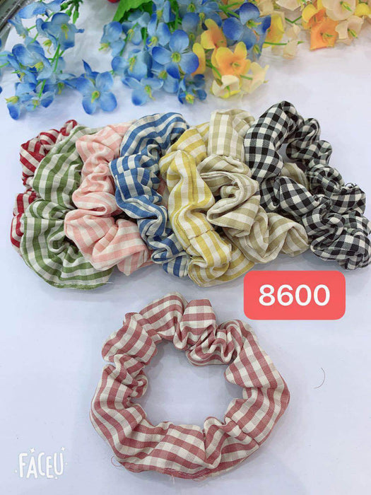 Wholesale plaid color print pig large intestine cloth hair ring JDC-HS-Yongh006 Hair Scrunchies 永恒 Literature and art grid Wholesale Jewelry JoyasDeChina Joyas De China