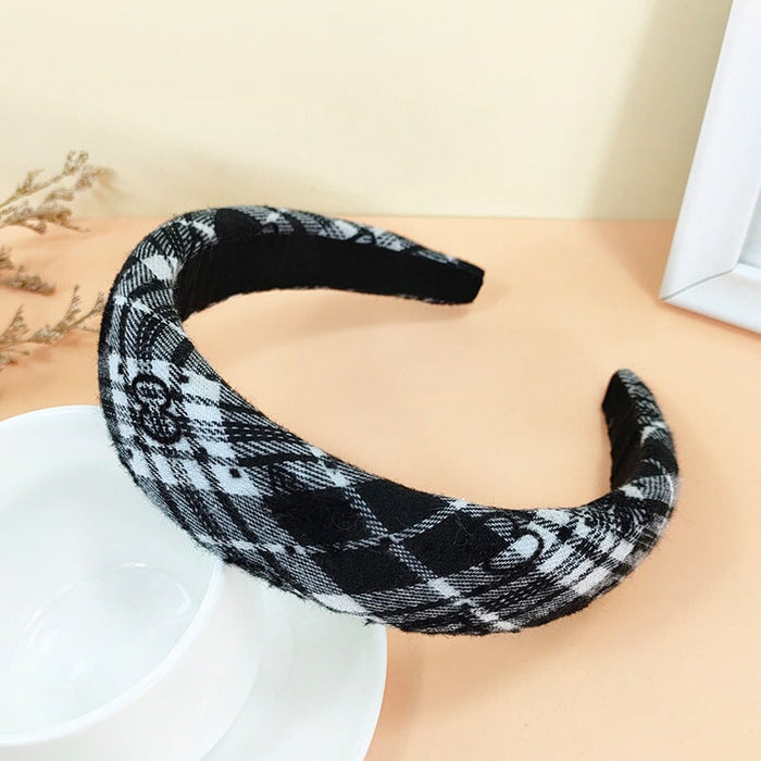 Wholesale Plaid Heart Plush Fabric Headband (F)JDC-HD-O376 Headband 潮炫 Wholesale Jewelry JoyasDeChina Joyas De China