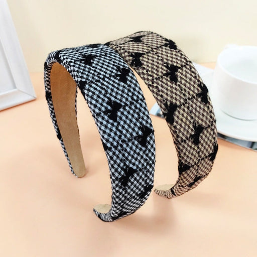 Wholesale Plaid Sponge Fabric Headband (F)JDC-HD-O386 Headband 潮炫 Wholesale Jewelry JoyasDeChina Joyas De China