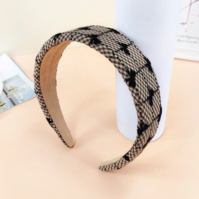 Wholesale Plaid Sponge Fabric Headband (F)JDC-HD-O386 Headband 潮炫 Wholesale Jewelry JoyasDeChina Joyas De China