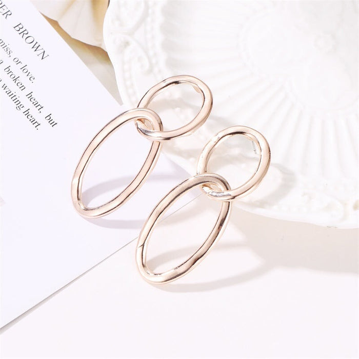 Wholesale Plating Alloy Oval Metal Earrings JDC-ES-D768 Earrings 晴雯 Wholesale Jewelry JoyasDeChina Joyas De China