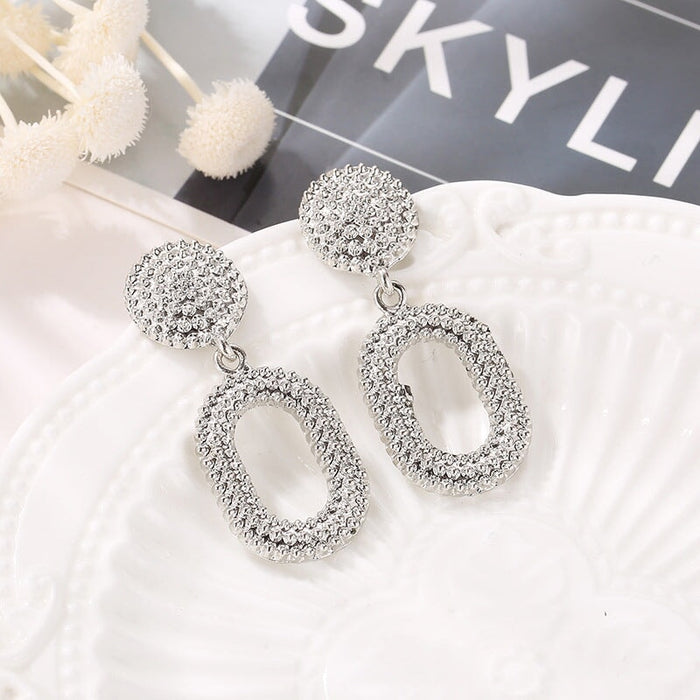 Wholesale Plating Alloy Pattern Oval Earrings JDC-ES-D770 Earrings 晴雯 Wholesale Jewelry JoyasDeChina Joyas De China