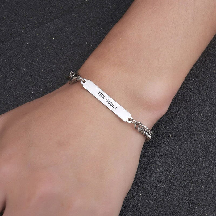 Wholesale Polished Titanium Steel Cuban Bracelet JDC-BT-Yixin013 Bracelet 壹芯 Wholesale Jewelry JoyasDeChina Joyas De China