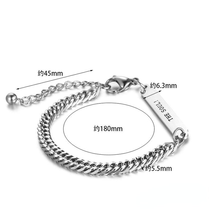 Wholesale Polished Titanium Steel Cuban Bracelet JDC-BT-Yixin013 Bracelet 壹芯 Wholesale Jewelry JoyasDeChina Joyas De China