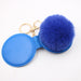 Wholesale Portable Mirror Hair Ball Pendant Alloy Imitation Hair Pom Pom Keychain JDC-KC-Zuge001 Keychains 祖格 royal blue mirror keychain Wholesale Jewelry JoyasDeChina Joyas De China